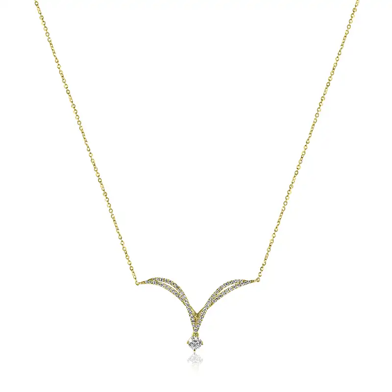 18K Yellow Gold Diamond Necklace